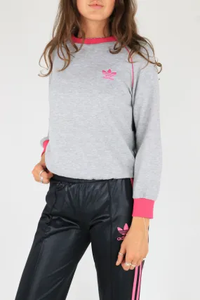 Adidas Sweatshirt Grey/Pink Medium