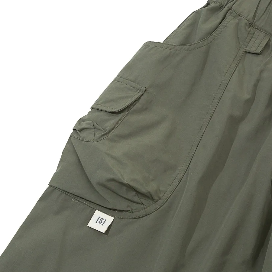 A[S]USL BELTED NYLON POCKET SHORTS-LIGHT OLIVE