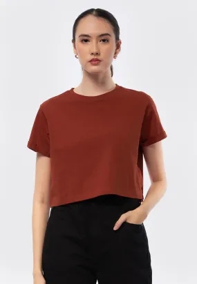 Basic Cropped Cotton T-Shirt