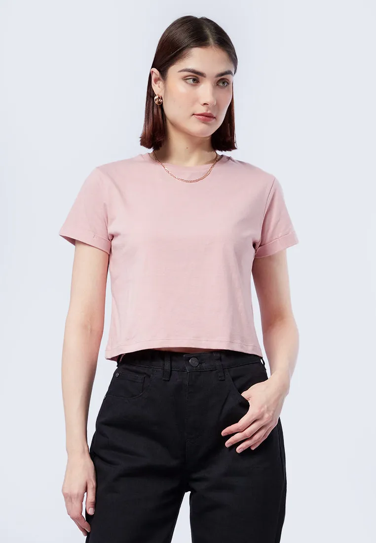 Basic Cropped Cotton T-Shirt