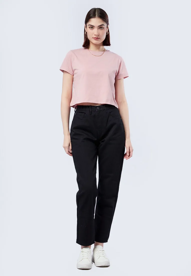 Basic Cropped Cotton T-Shirt