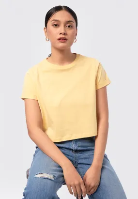 Basic Cropped Cotton T-Shirt