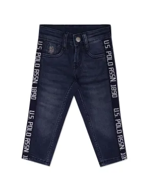 Boys Brand Taped Slim Fit Jeans