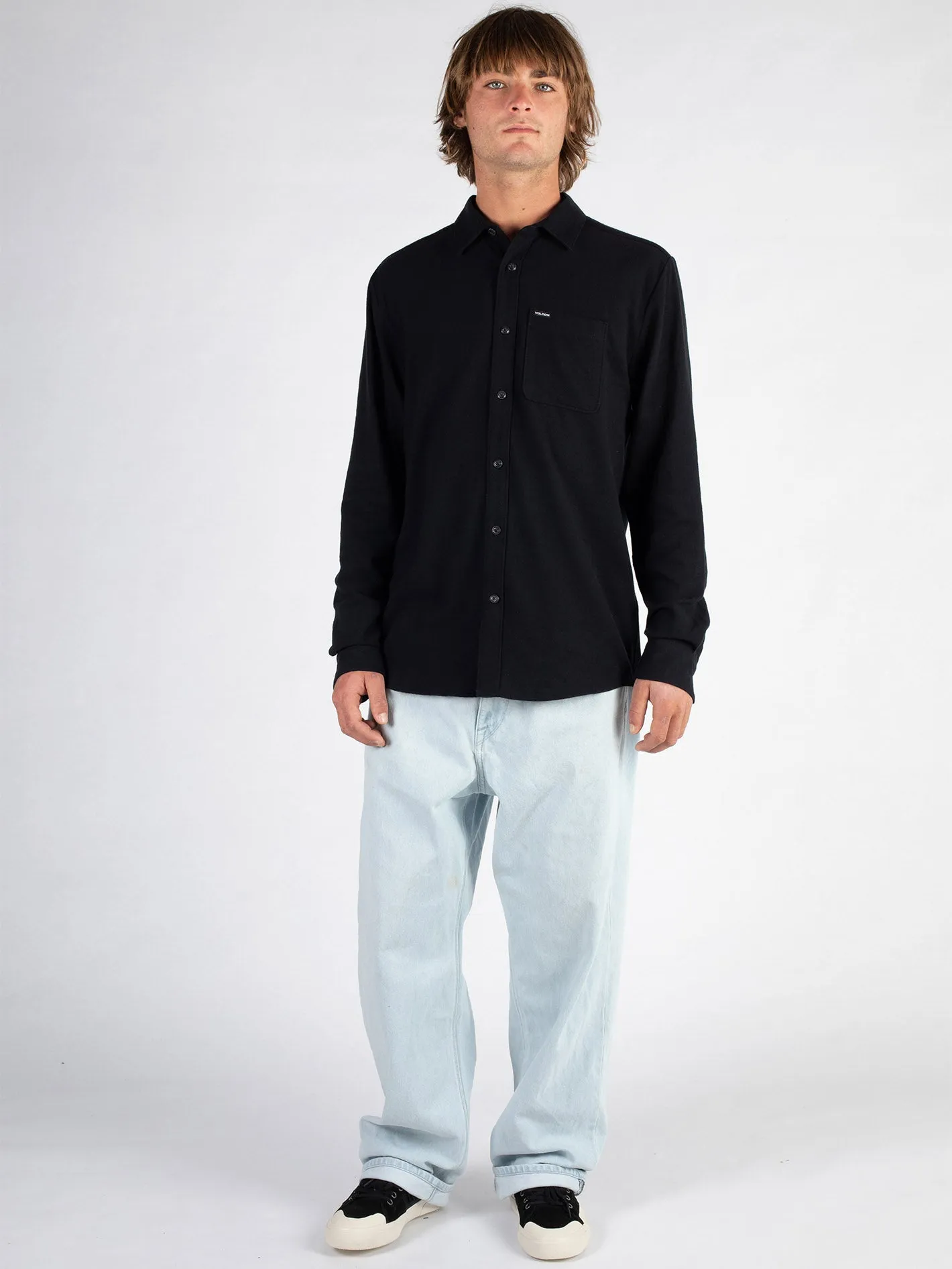 Caden Solid Shirt - BLACK