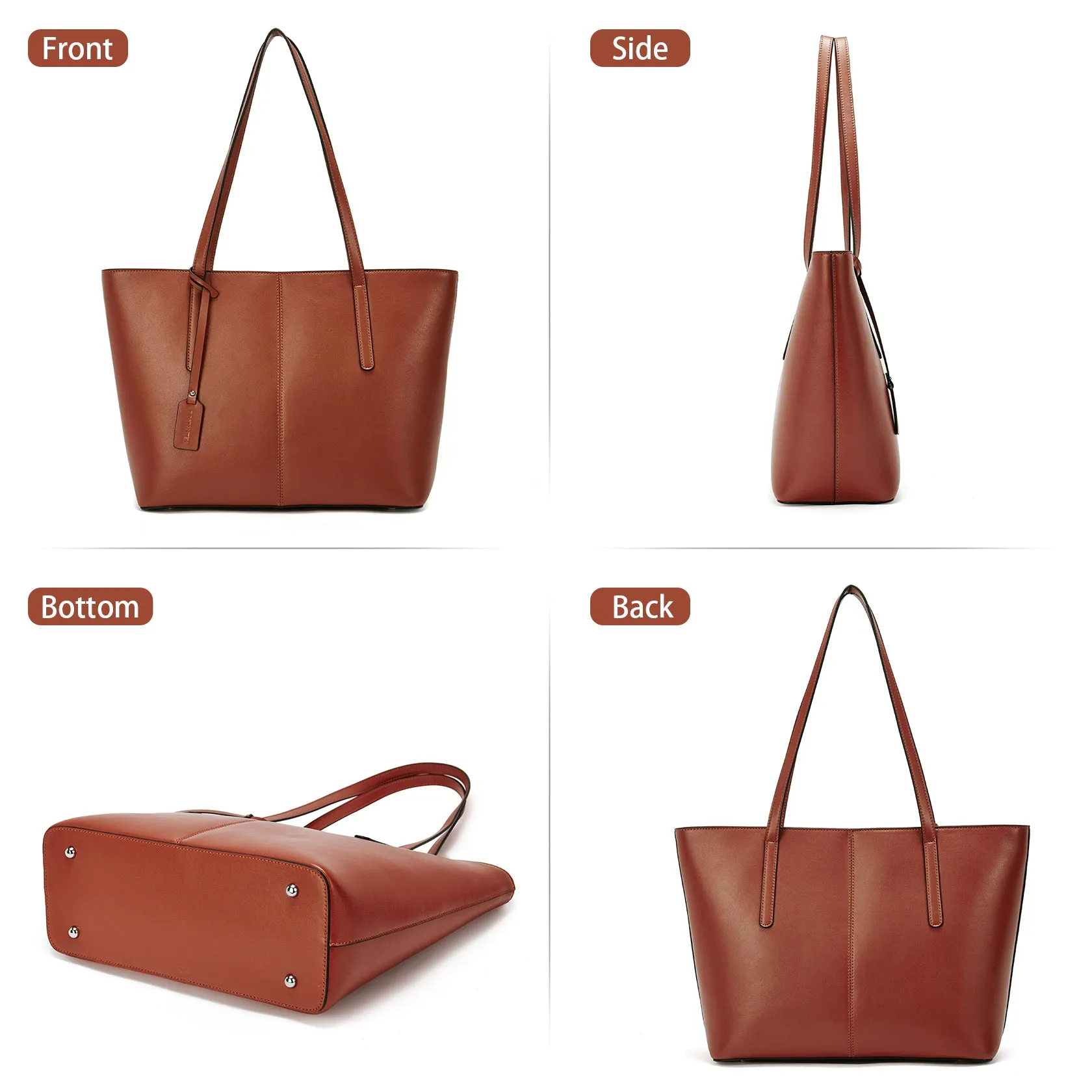 Carol Leather Work Tote 16''