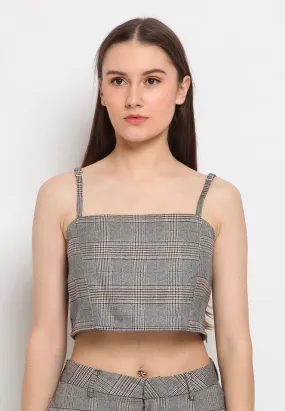 Checkered crop tank top