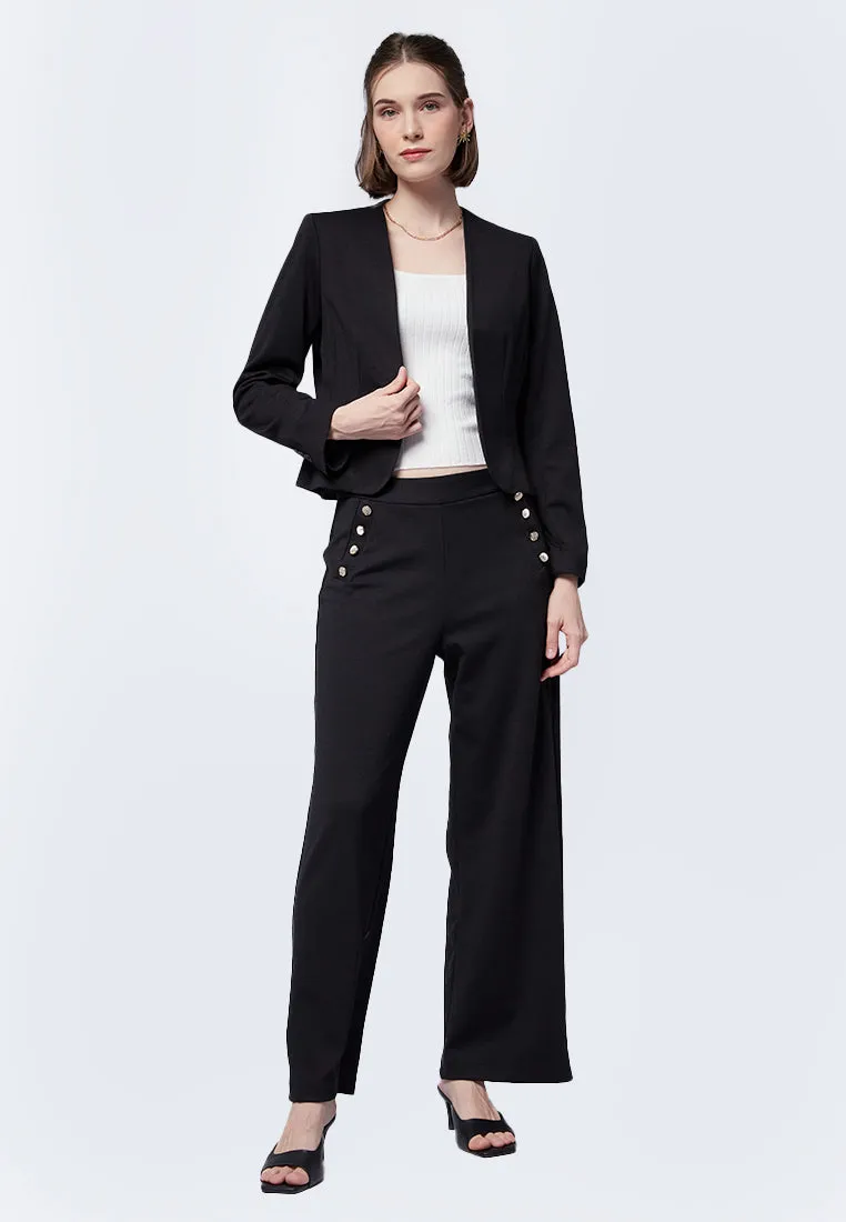 Collarless Crop Blazer