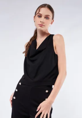 Cowl Neck Sleeveless Blouse