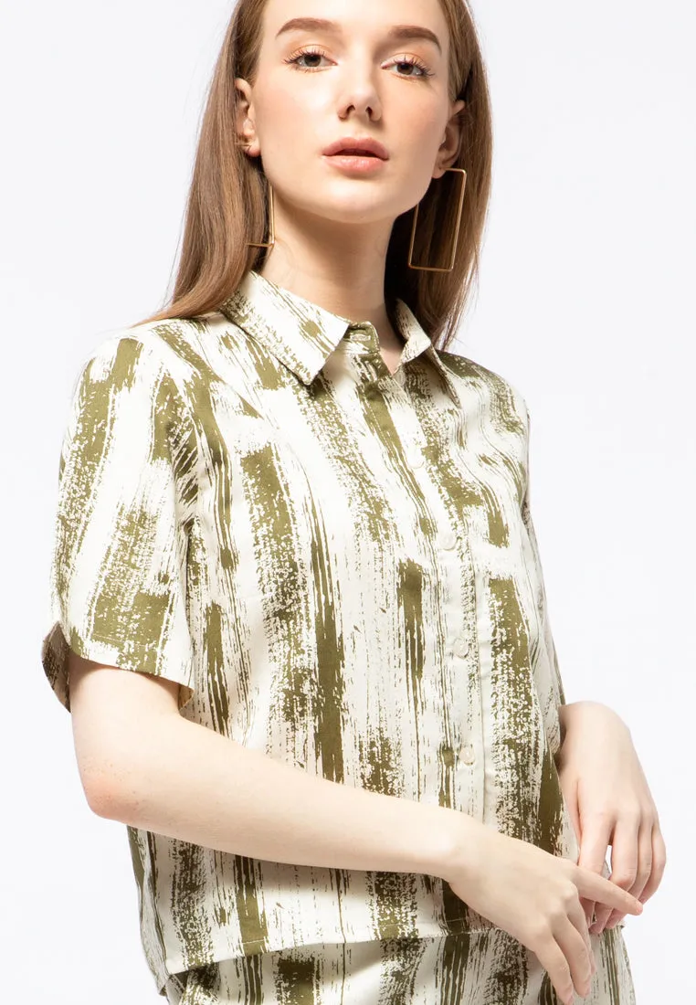 Crop Printed Boxy Shirt