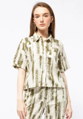 Crop Printed Boxy Shirt