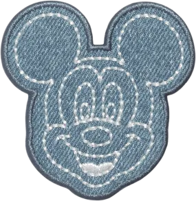 Denim Mickey Mouse Face Patch