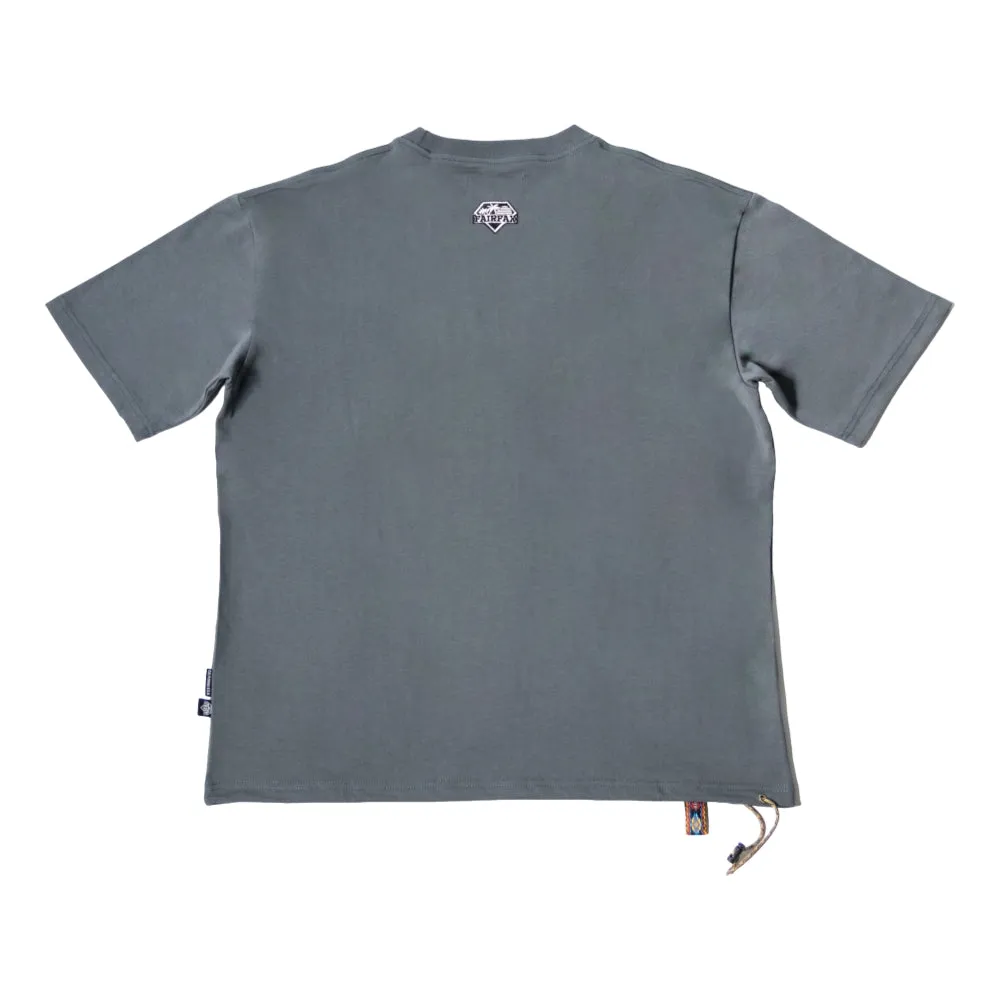 FAIRFAX TEXT TEE-CHARCOAL