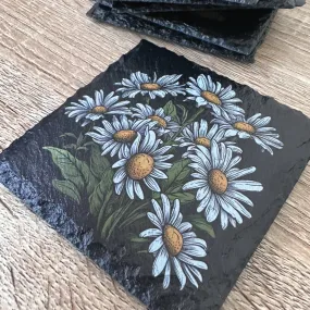 Flowers Slate Coasters - Daisy