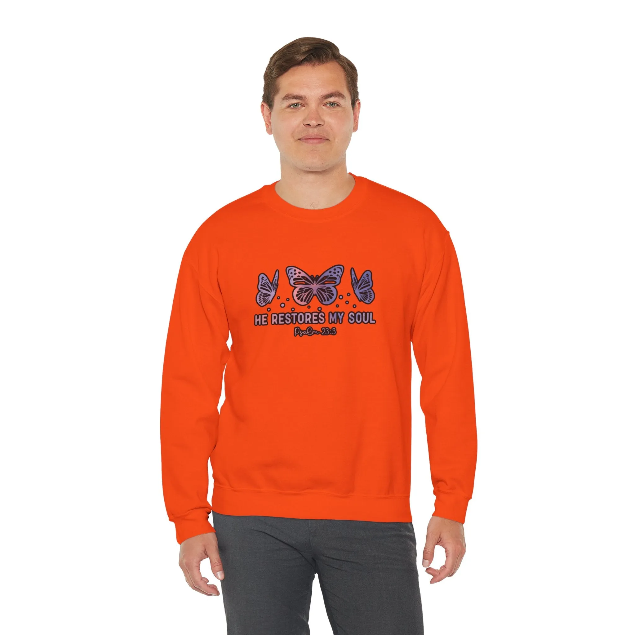 He Restores Faith Unisex Heavy Blend™ Crewneck Sweatshirt