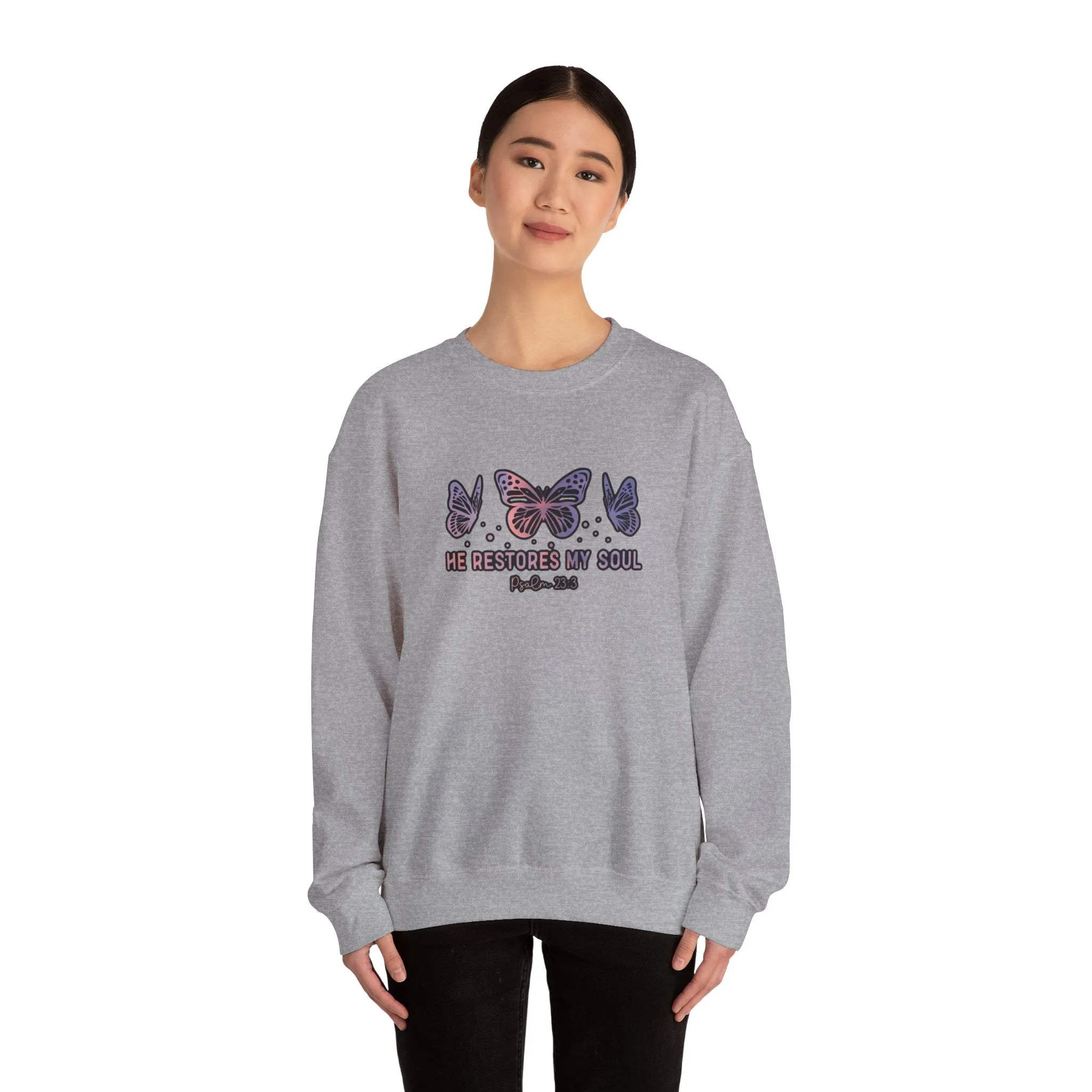 He Restores Faith Unisex Heavy Blend™ Crewneck Sweatshirt