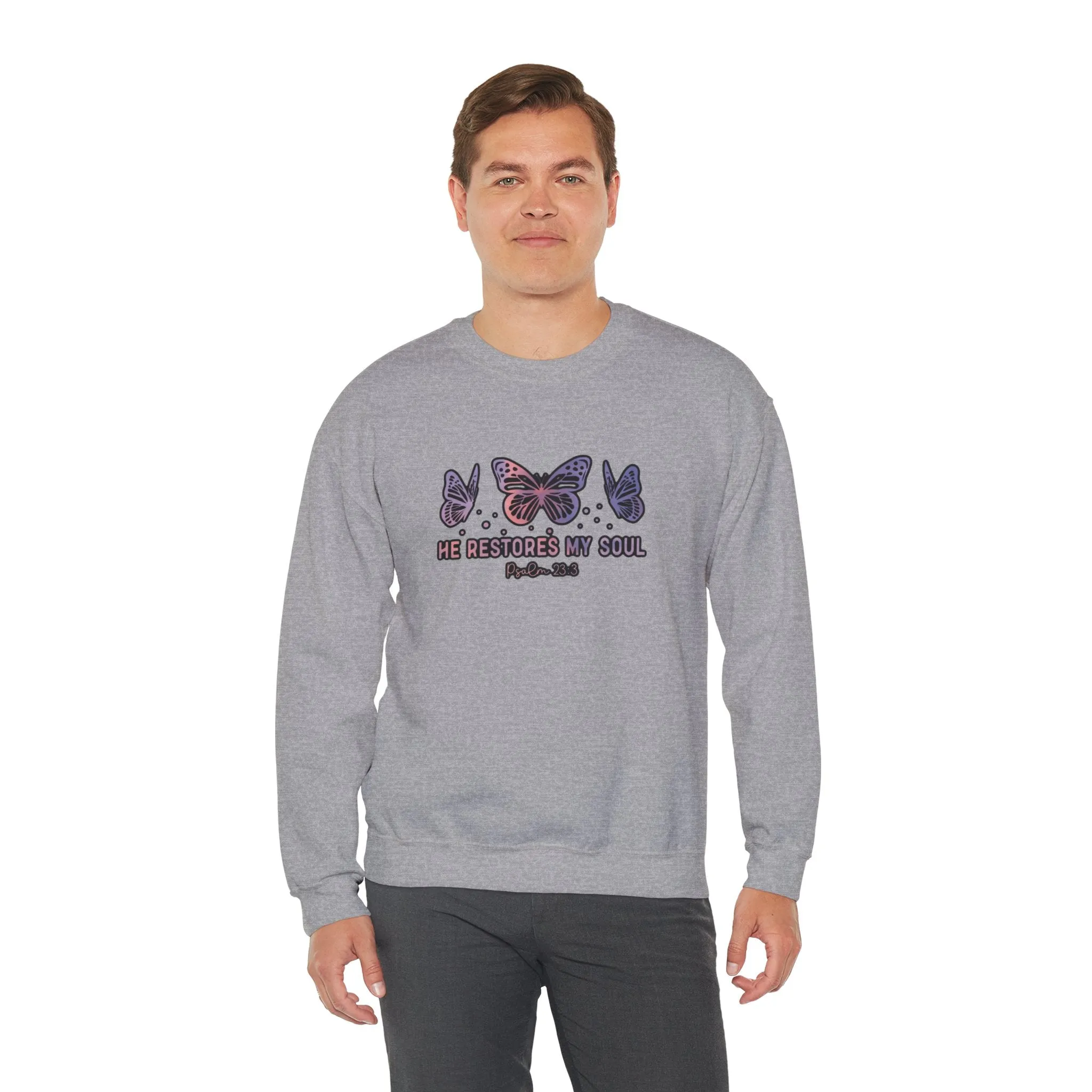 He Restores Faith Unisex Heavy Blend™ Crewneck Sweatshirt