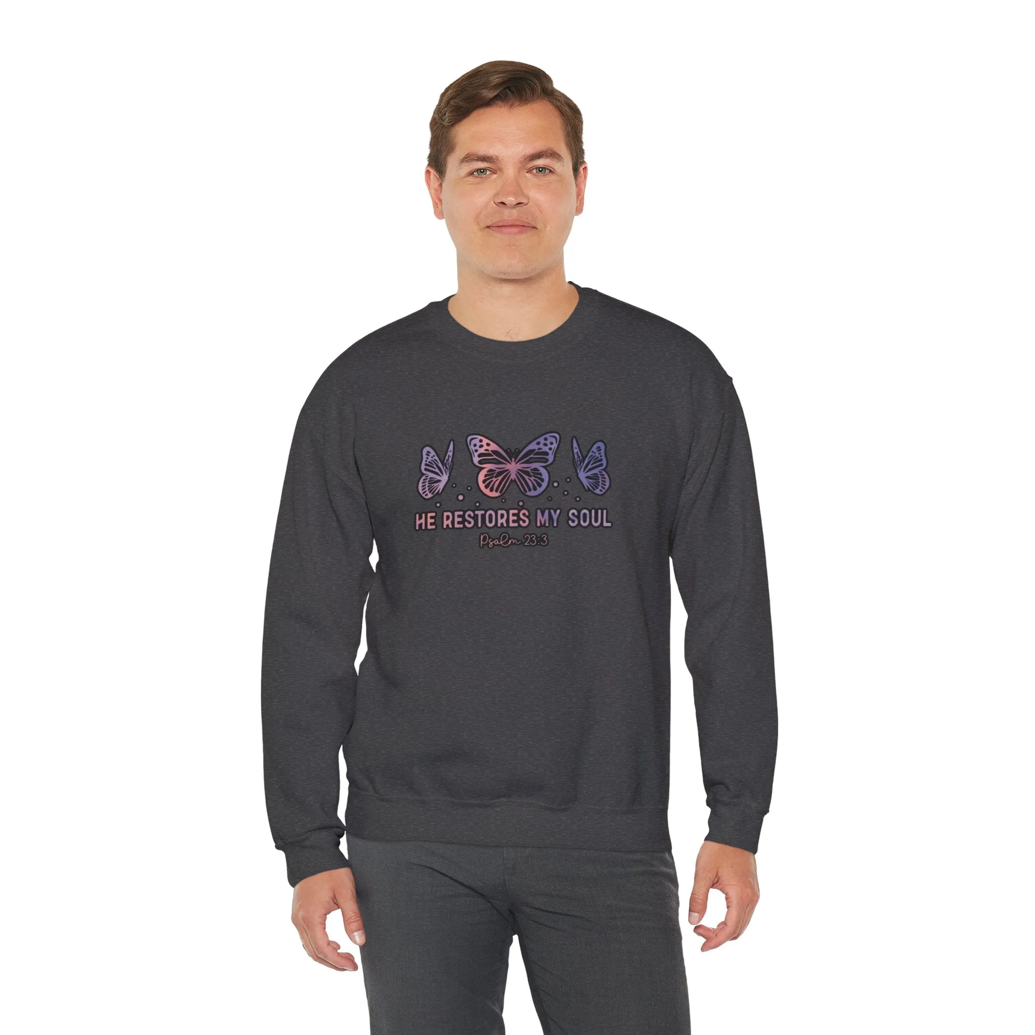 He Restores Faith Unisex Heavy Blend™ Crewneck Sweatshirt