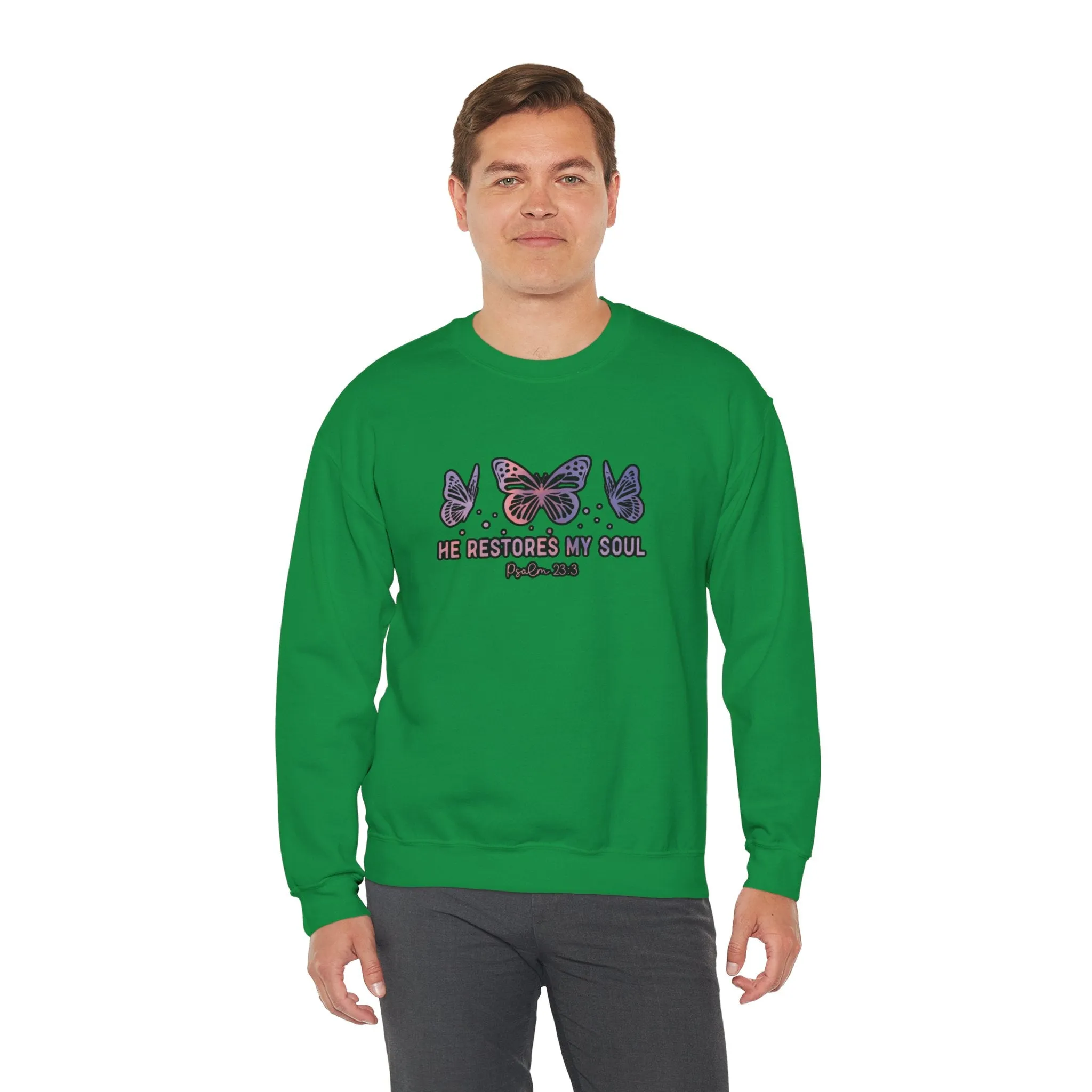 He Restores Faith Unisex Heavy Blend™ Crewneck Sweatshirt