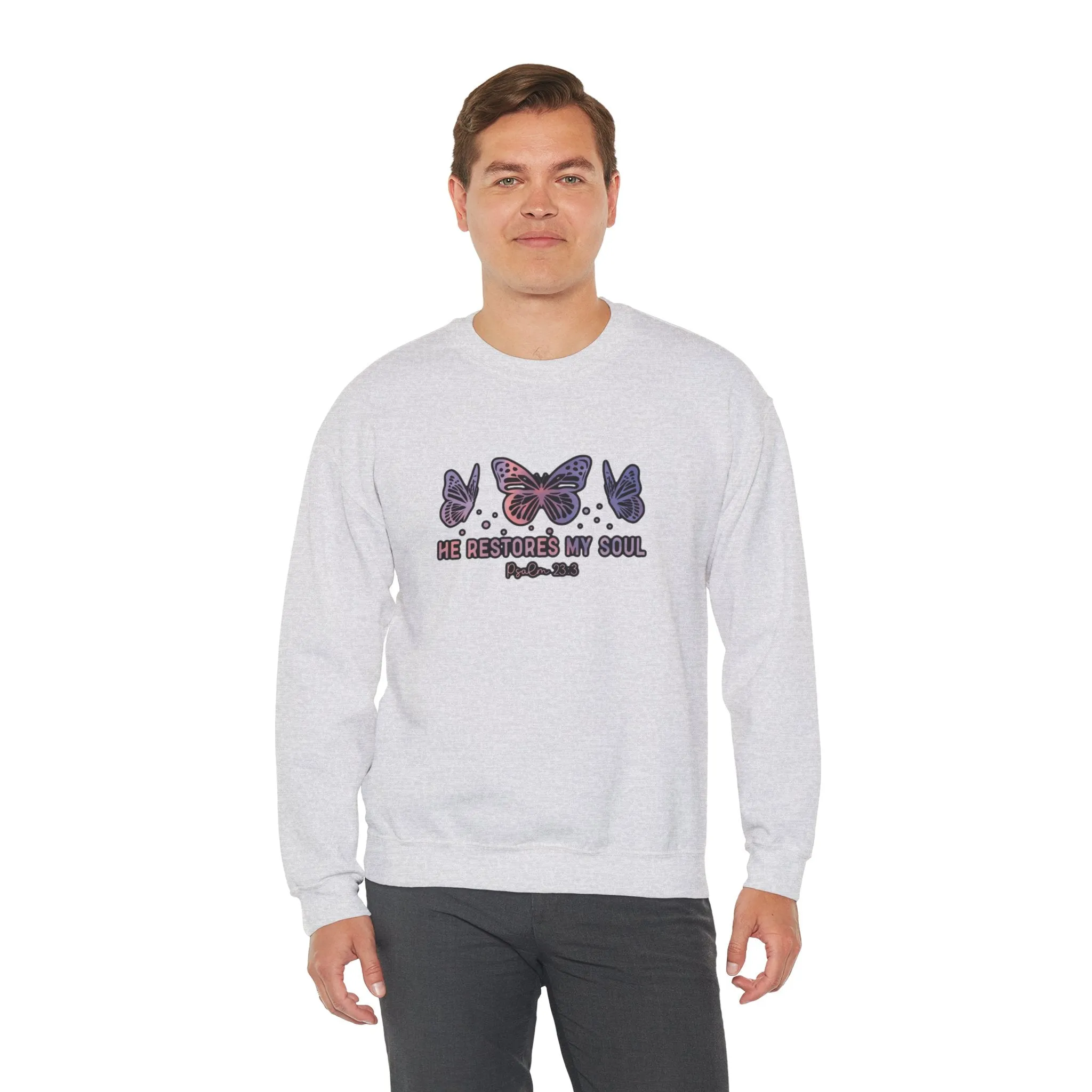 He Restores Faith Unisex Heavy Blend™ Crewneck Sweatshirt