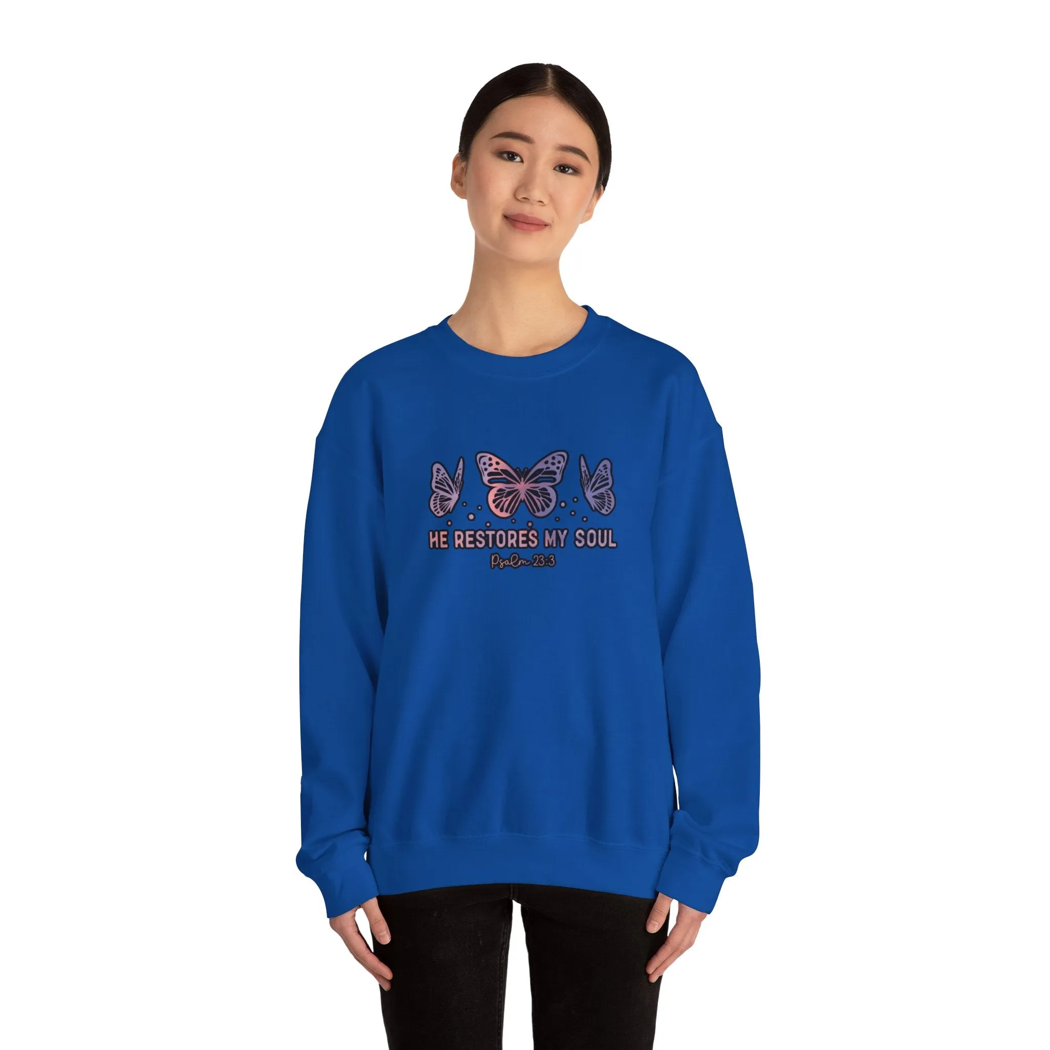 He Restores Faith Unisex Heavy Blend™ Crewneck Sweatshirt