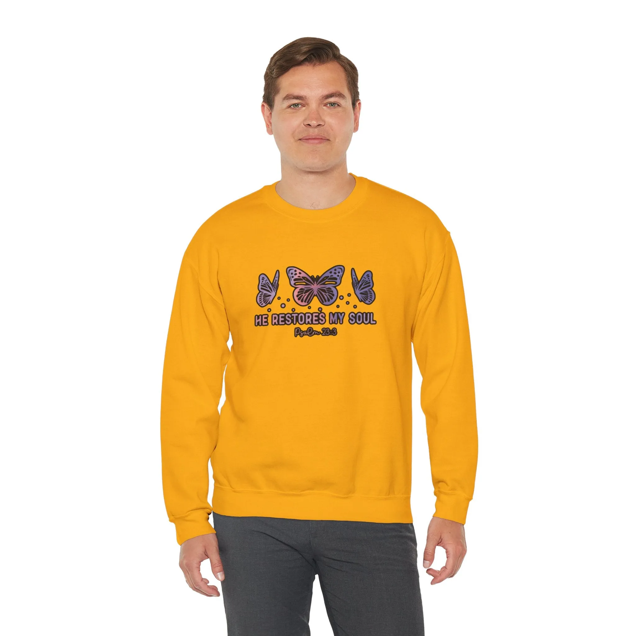 He Restores Faith Unisex Heavy Blend™ Crewneck Sweatshirt