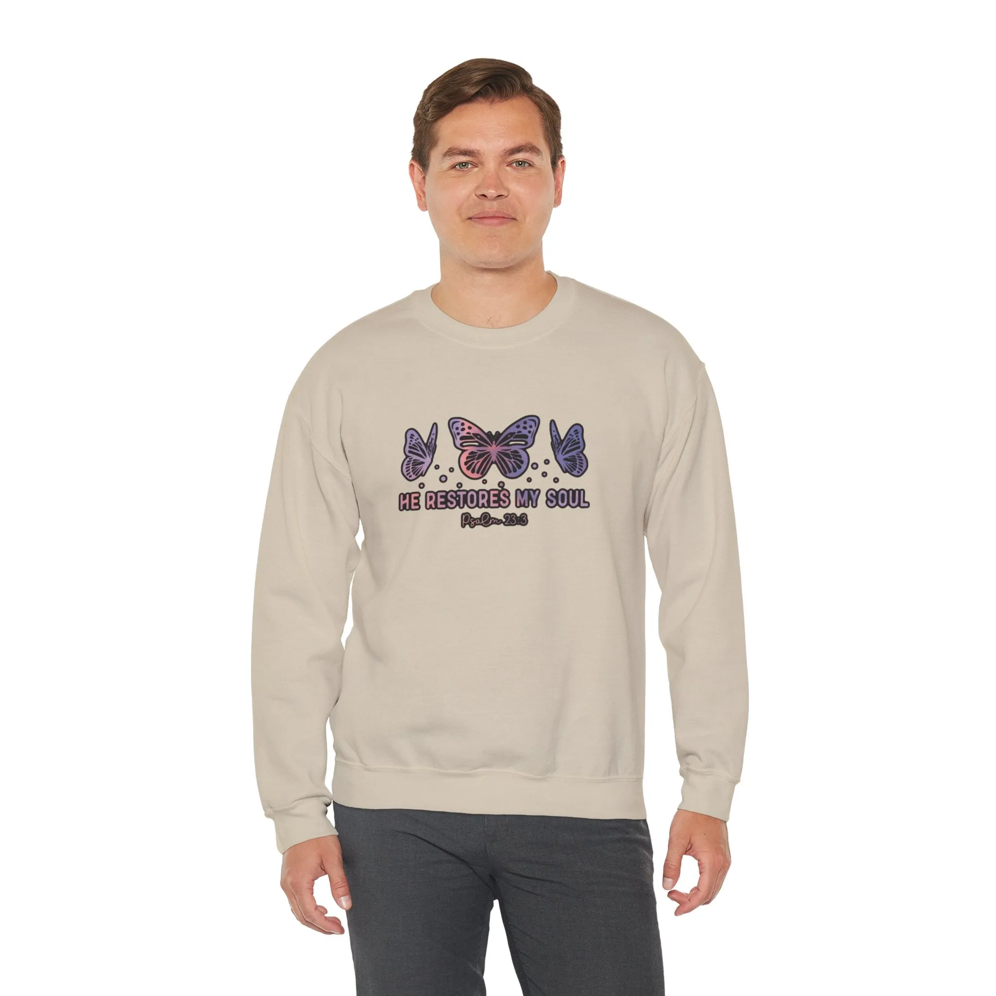 He Restores Faith Unisex Heavy Blend™ Crewneck Sweatshirt