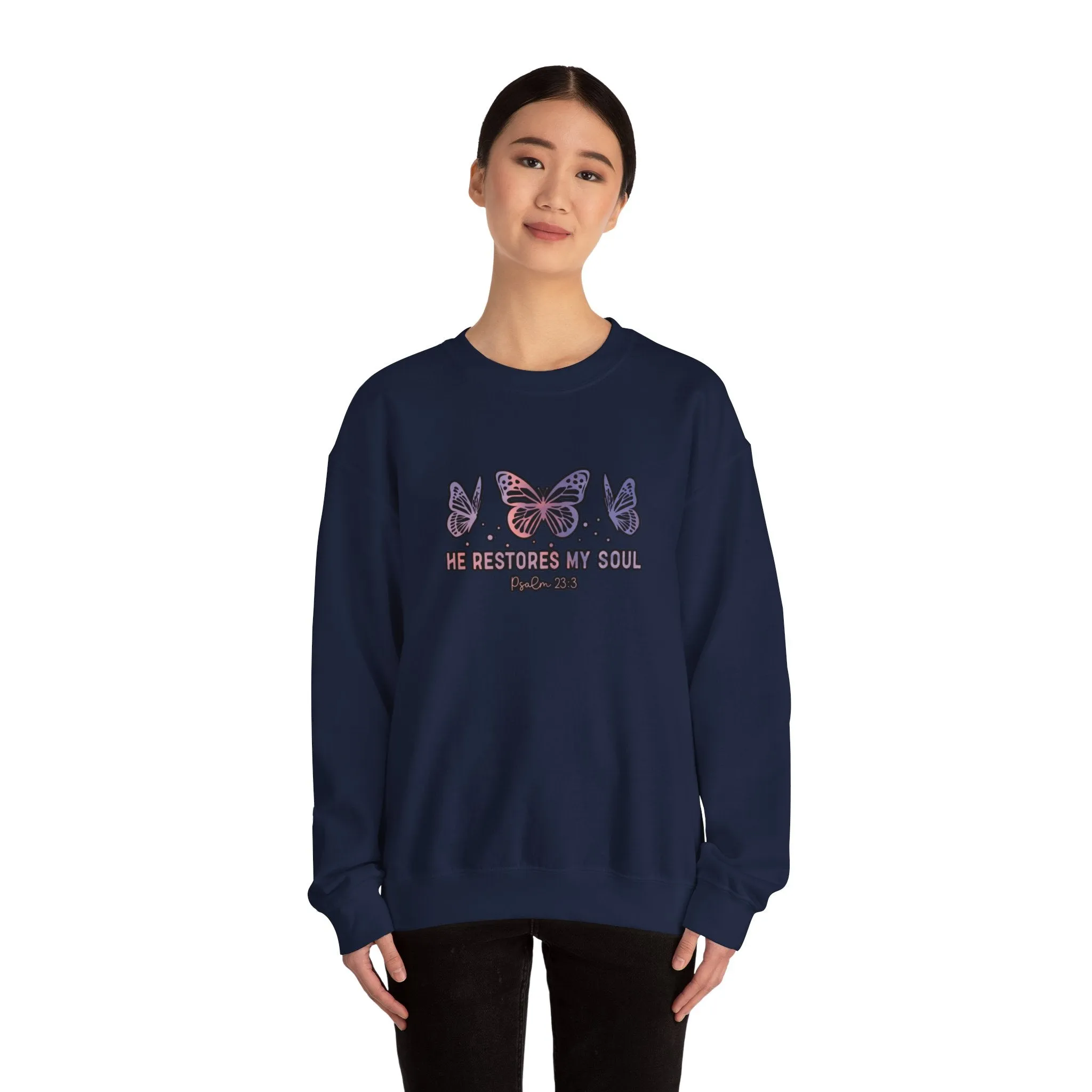 He Restores Faith Unisex Heavy Blend™ Crewneck Sweatshirt