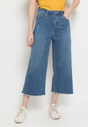 High Rise Wide Cropped Jeans