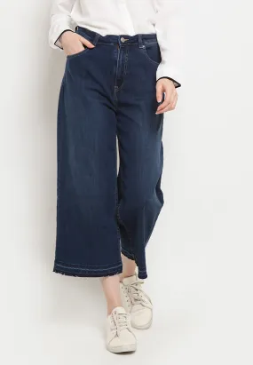 High Rise Wide Cropped Jeans