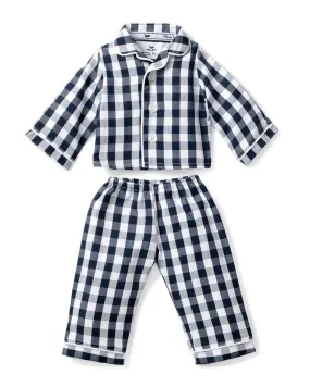 Kid's Twill Doll Pajamas | Navy Gingham (American Girl Doll Size)