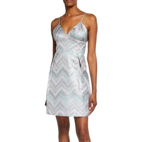 Laundry By Shelli Segal Metallic Zig Zag Dress