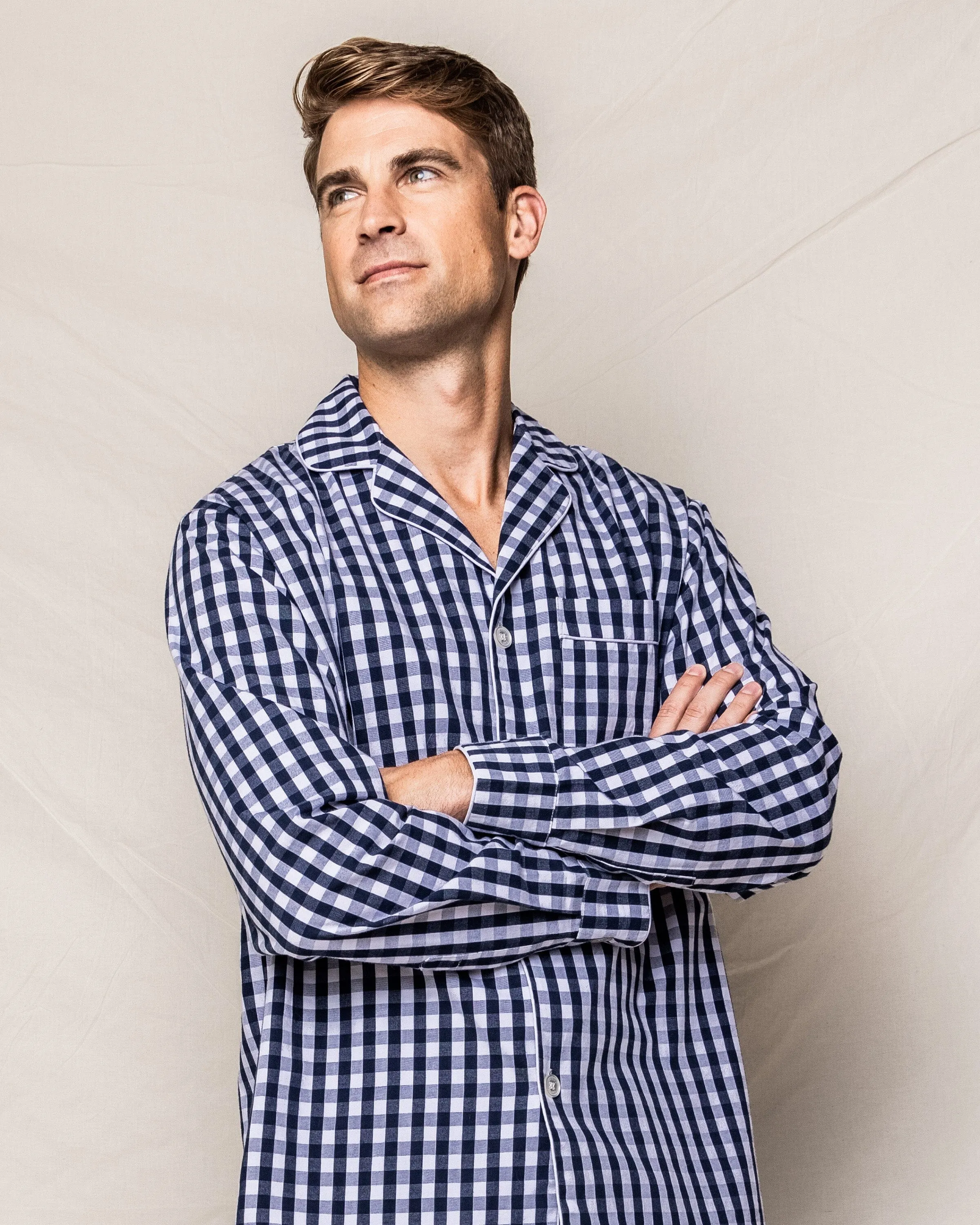 Men's Twill Pajama Set | Navy Gingham