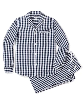 Men's Twill Pajama Set | Navy Gingham