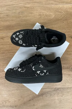 NIKE AIR FORCE 1 ROPE LACES GLITTER CUSTOM LV