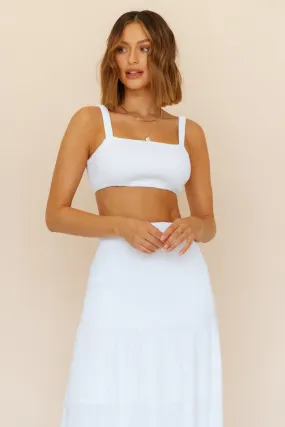 Prosecco Summers Crop Top White