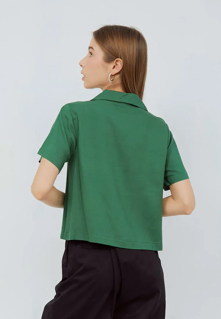 Short Sleeve Crop Blouse