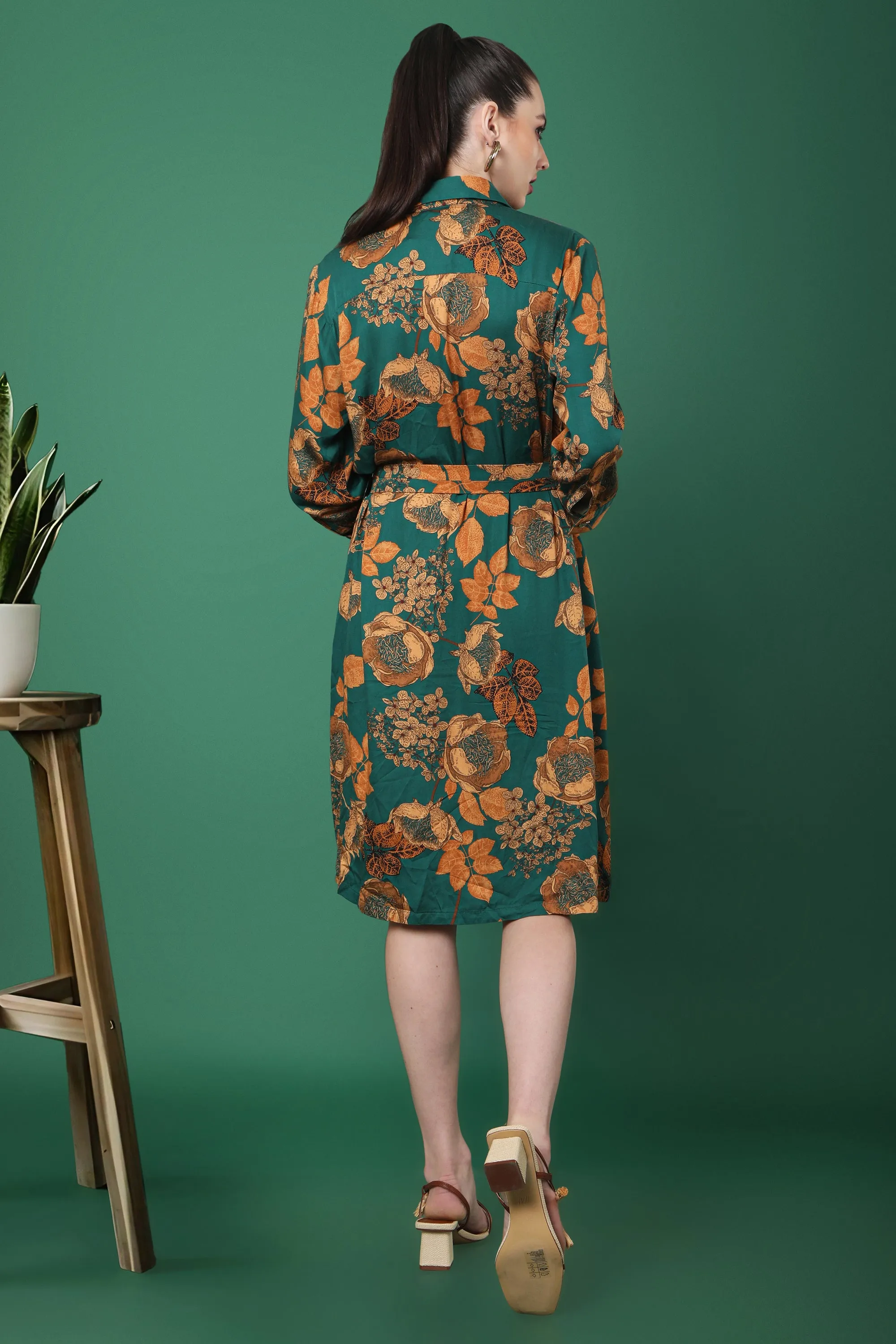 Sora Floral Printed Shirt Dress