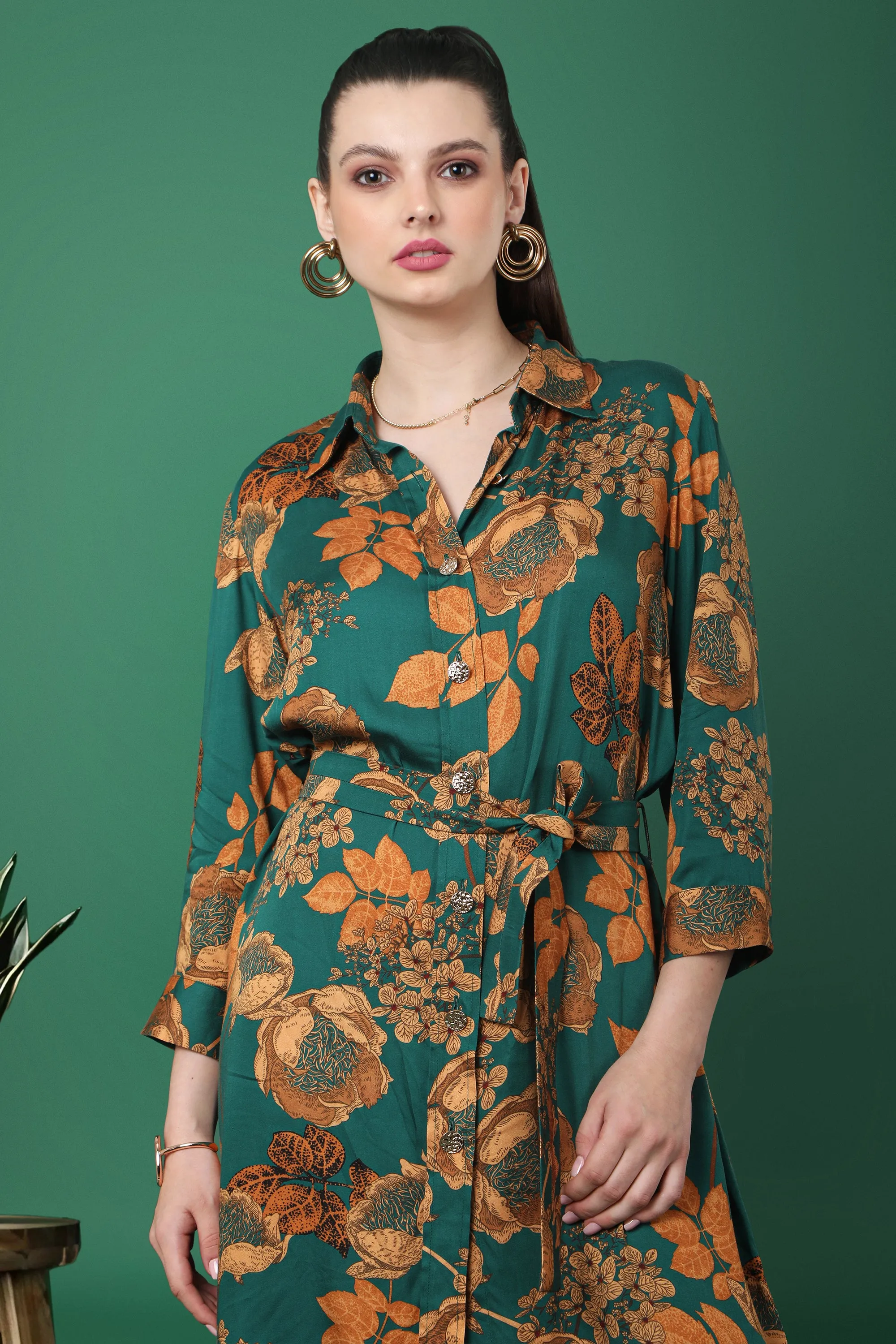 Sora Floral Printed Shirt Dress