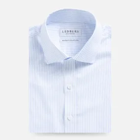 The Sky Blue Albini Bengal Stripe Ellington Twill Custom Shirt