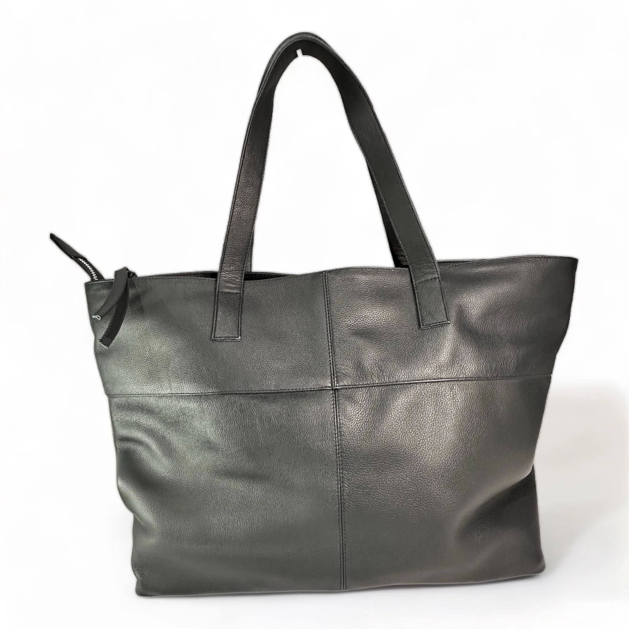 Toronto French Navy Leather Tote Bag