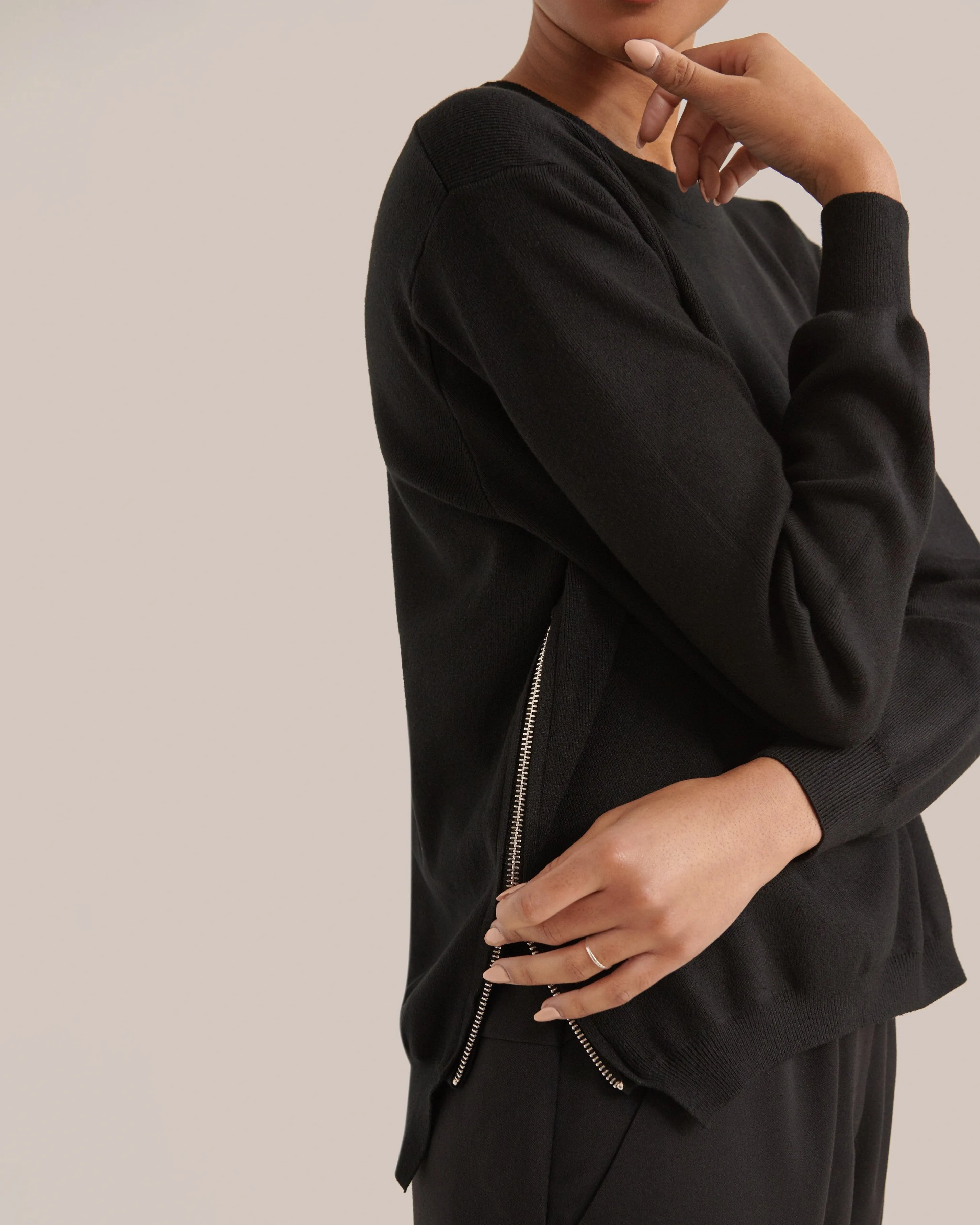 Yara Side-Zip Sweater